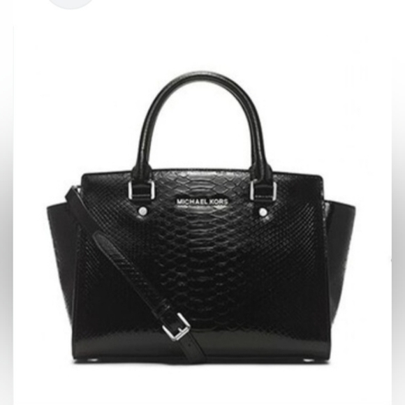 Michael Michael Kors Stemla Embossed Leather Satchel - Picture 1 of 7